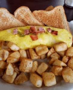 Stevens Gap French toast for breakfast - this restaurant is located in Hocahtown, Oklahoma.